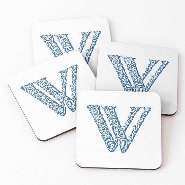 Item preview, Blue Monogram - Letter "W" designed and sold by RoamingRabbit.