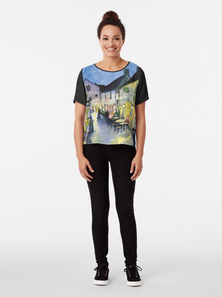 Alternate view of Fairy Lights at Swan Yard, Cirencester, UK Chiffon Top