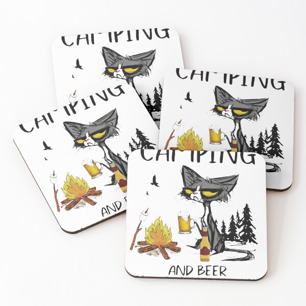 Item preview, CAT CAMPING AND BEER BECAUSE MURDER IS WRONG designed and sold by Gerardo72.