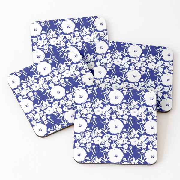 Item preview, Bold Blossoms - White on Blue designed and sold by AlteredAtelier.