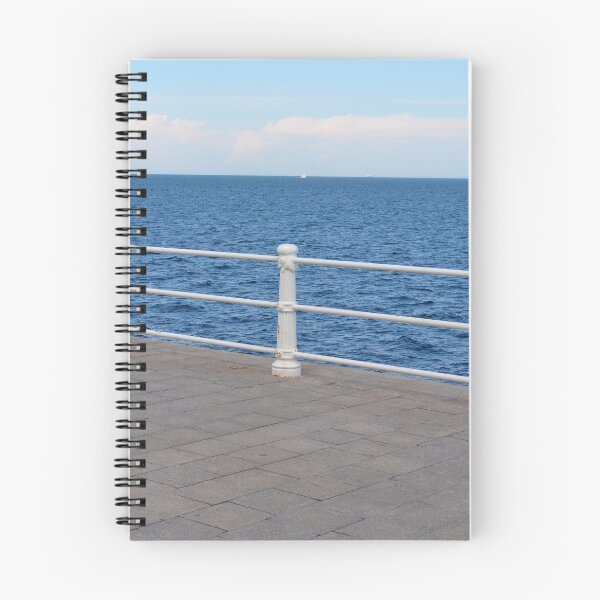 Item preview, The sea and promenade with  white handrail. designed and sold by oanaunciuleanu.