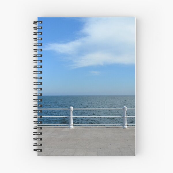 Item preview, The sea and promenade with  white handrail. designed and sold by oanaunciuleanu.