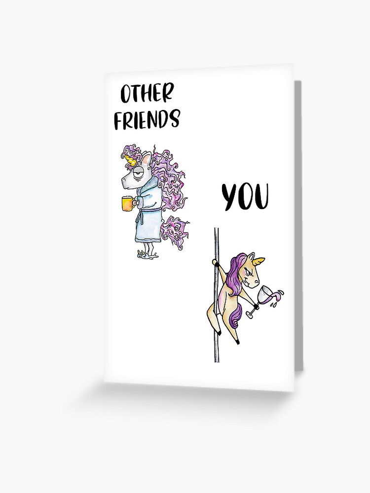 Best Friend Birthday Card, Funny Friend Card, Unicorn Dancing