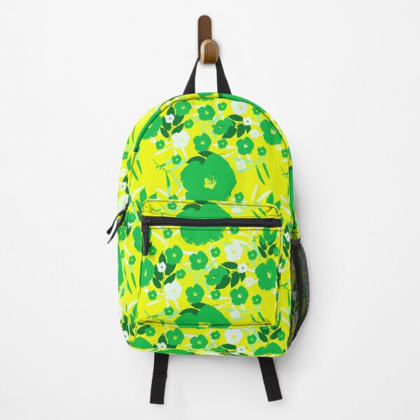 Item preview, Bold Blossoms - Green, White, Blue on Bright Yellow designed and sold by AlteredAtelier.