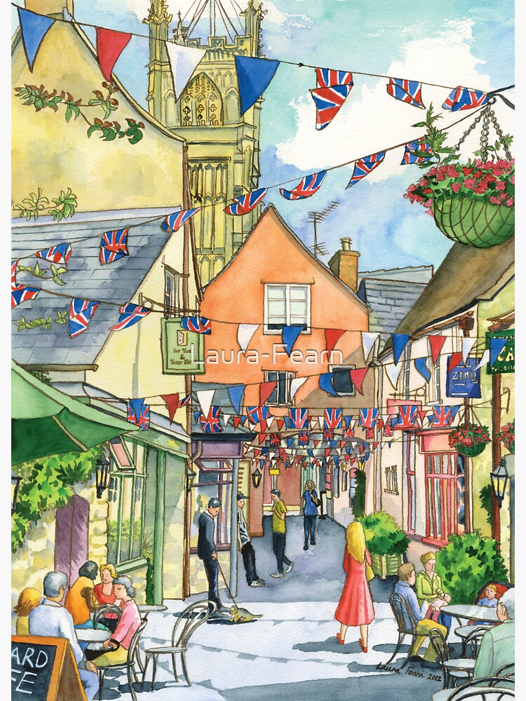 Bunting in Swan Yard, Cirencester, UK by Laura-Fearn