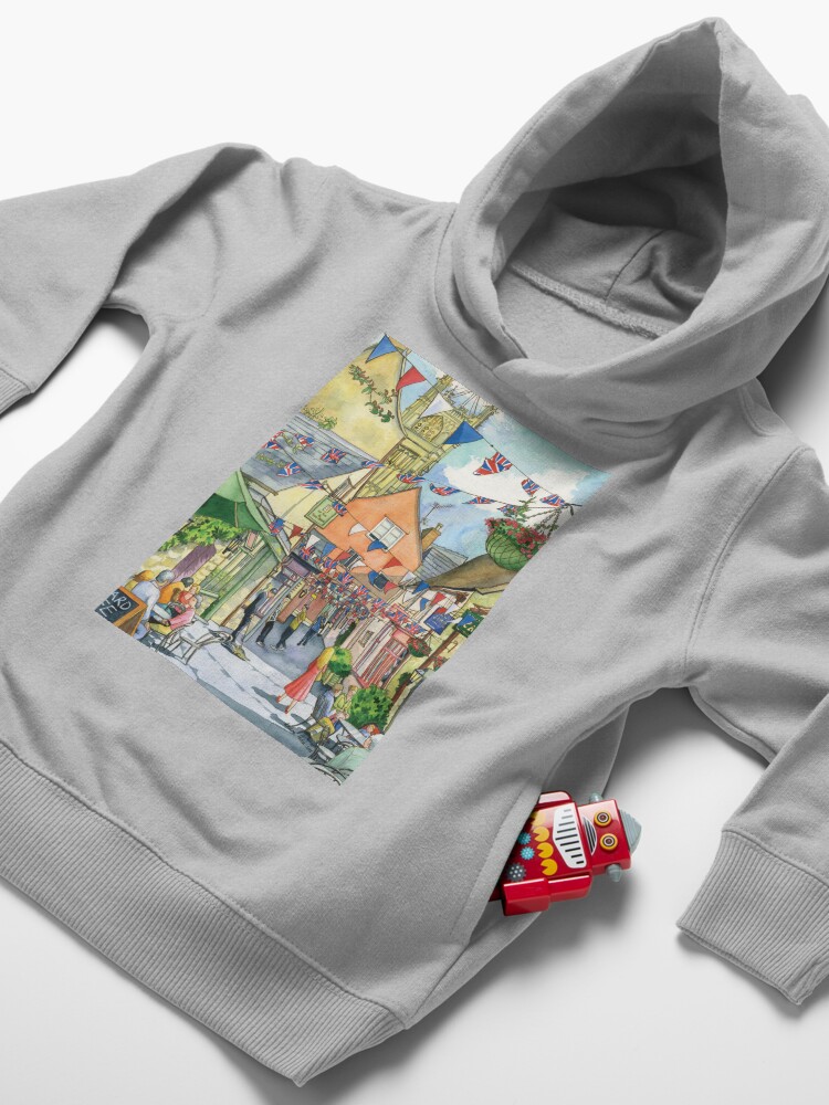 Alternate view of Bunting in Swan Yard, Cirencester, UK Toddler Pullover Hoodie