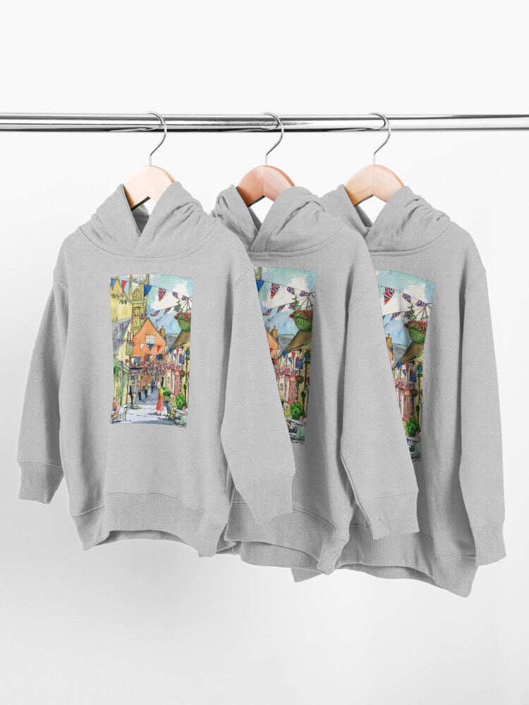 Alternate view of Bunting in Swan Yard, Cirencester, UK Toddler Pullover Hoodie