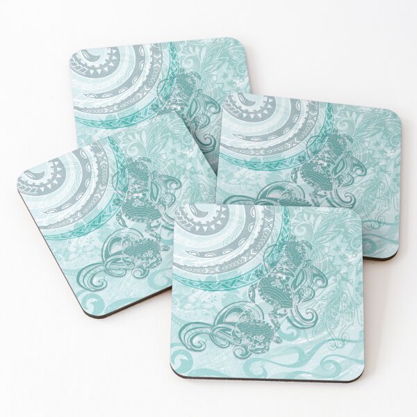 Item preview, Hawaiian Teal Tribal Honu designed and sold by sunnthreads.