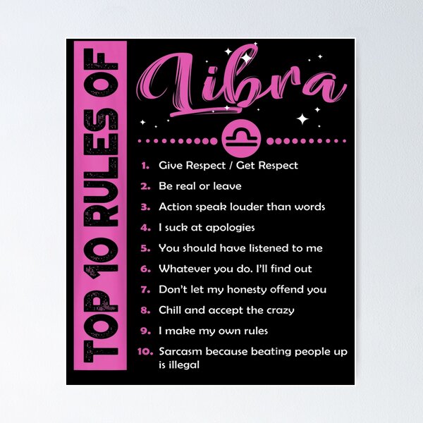 Item preview, Top 10 Rules Of Libra Birthday  designed and sold by melisenda.