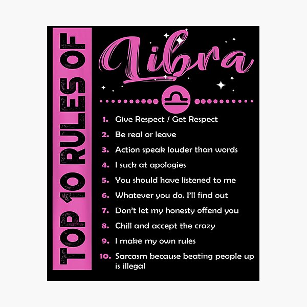 Item preview, Top 10 Rules Of Libra Birthday  designed and sold by melisenda.