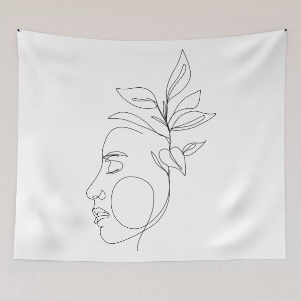 Item preview, Woman Leaf Line Art designed and sold by Tinteria.