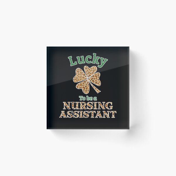 Item preview, Lucky To Be A Nursing Assistant Leopard Lucky Clovers  designed and sold by melisenda.