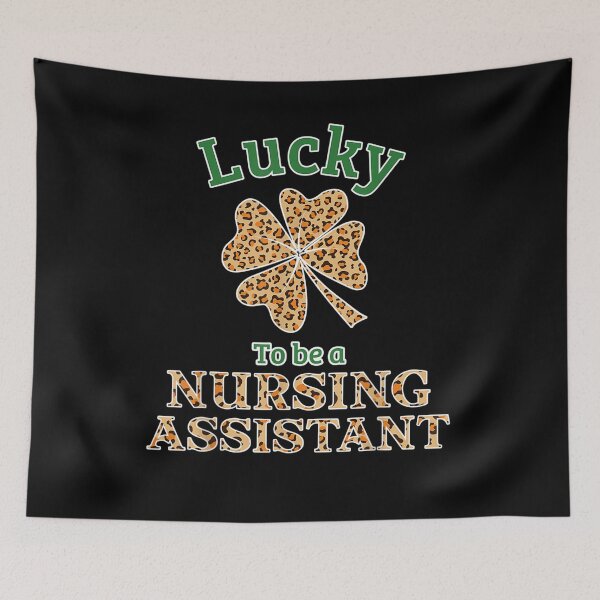 Item preview, Lucky To Be A Nursing Assistant Leopard Lucky Clovers  designed and sold by melisenda.