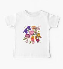 Floral and birds flamingos Love Graphic Design Baby Tee