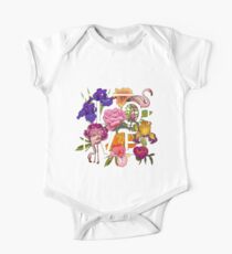 Floral and birds flamingos Love Graphic Design One Piece - Short Sleeve