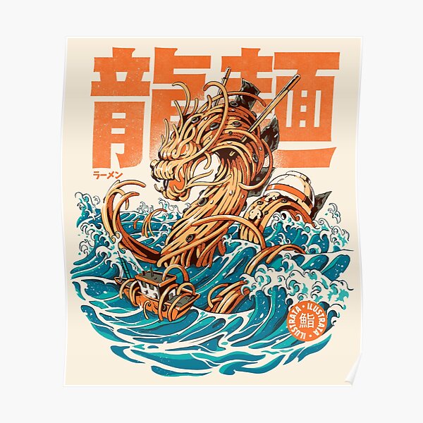 Great Ramen Dragon off Kanagawa Poster