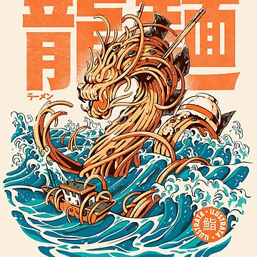 Artwork thumbnail, Great Ramen Dragon off Kanagawa by Ilustrata®
