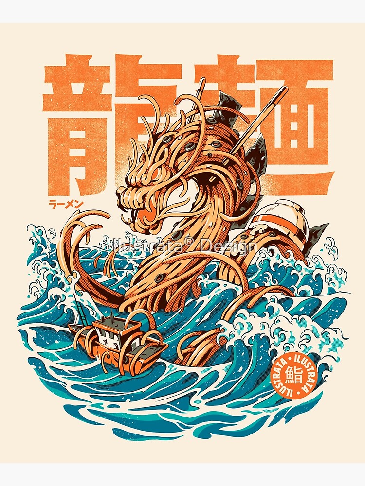 Great Ramen Dragon off Kanagawa by ilustrata