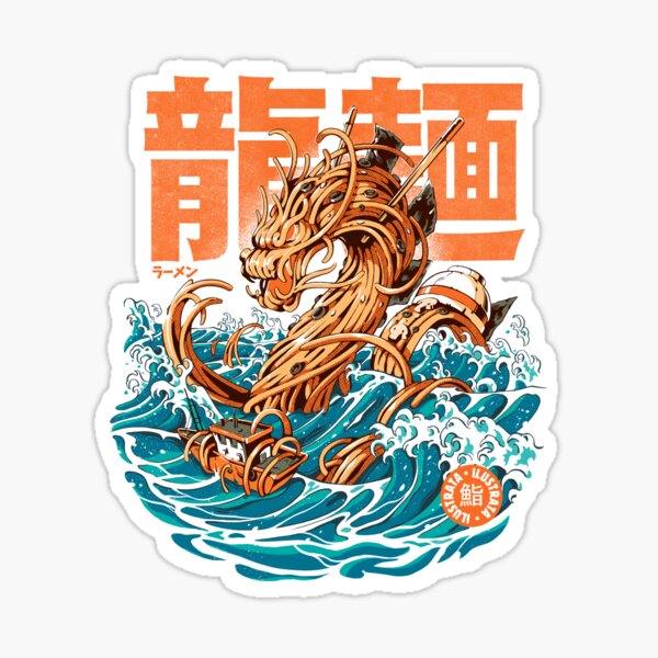 Item preview, Great Ramen Dragon off Kanagawa designed and sold by Ilustrata®.
