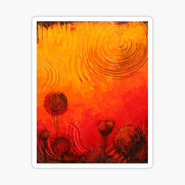 Abstract Wildflowers Painting Sticker
