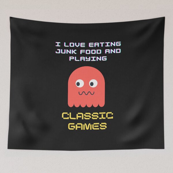 Item preview, I love eating junk food and playing classic games. designed and sold by Mileno Frigatto.