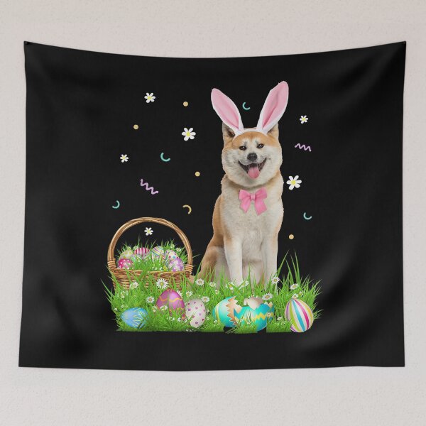 Item preview, Cute Akita Shiba Inu Easter Day Bunny Eggs Easter Costume  designed and sold by melisenda.