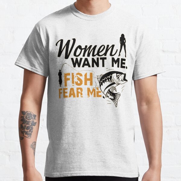 Women Want Me Fish Fear Me Fishing Mens Long Sleeve Shirt, Royal, X-Large 