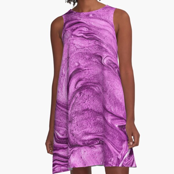 glamour 003 liquid purple colors A-Line Dress