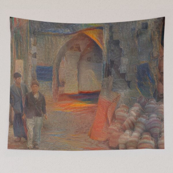 Item preview, Jars and People in Homs Souq - Munch designed and sold by Homsalgia.
