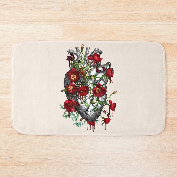 Item preview, Blood red Floral Human heart with red anemones designed and sold by Collagedream.