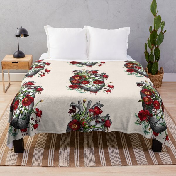 Item preview, Blood red Floral Human heart with red anemones designed and sold by Collagedream.