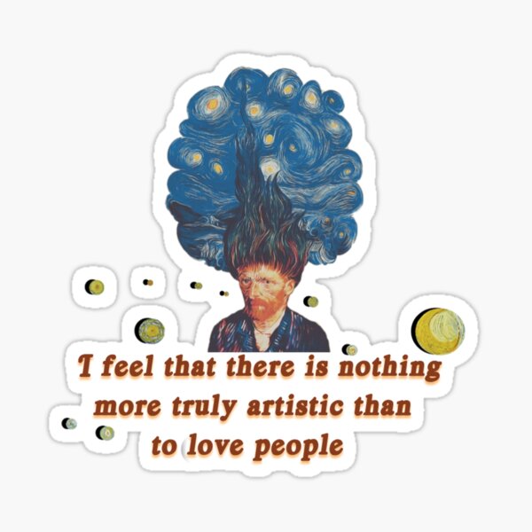 “Love People” Art Palette Van Gogh Quote Sticker