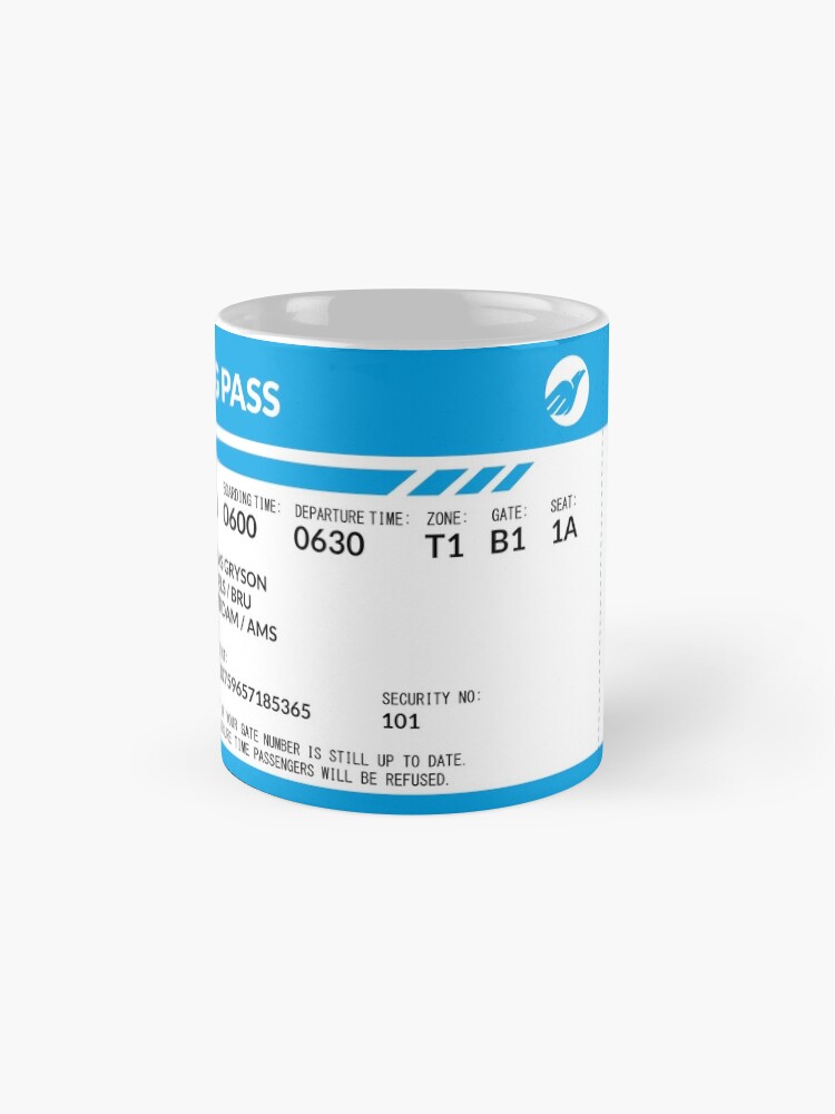 Alternate view of Boarding Pass 4000x1660 KL53 Mug