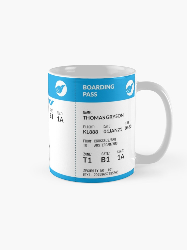 Alternate view of Boarding Pass 4000x1660 KL53 Mug