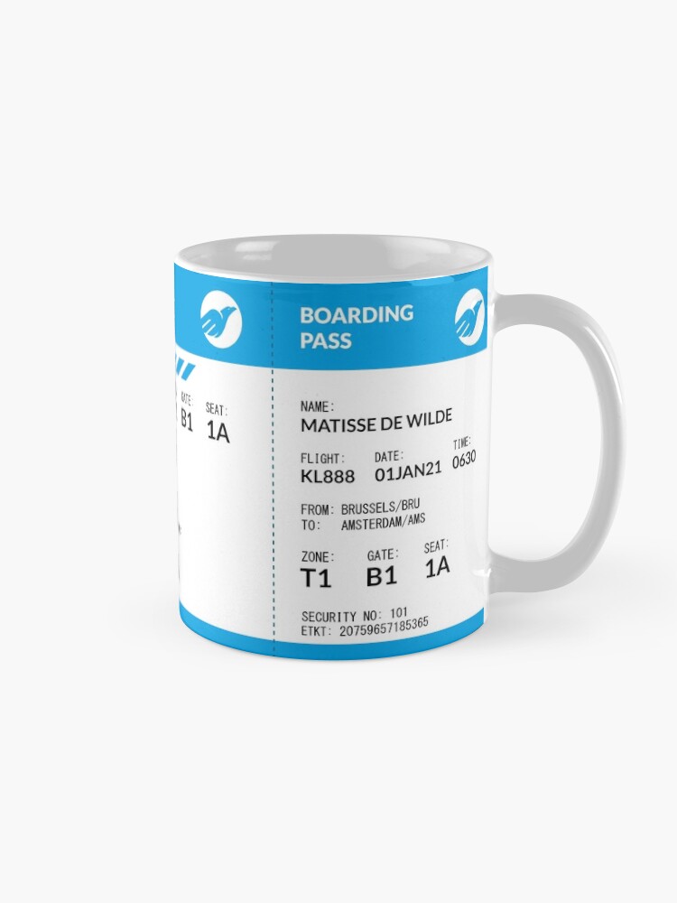Alternate view of Boarding Pass 4000x1660 KL54 Mug