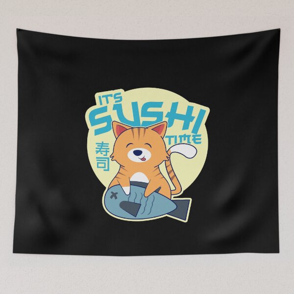 Item preview, Sushi Time Kawaii Lindo gato anime comiendo pescado Kawaii Es hora de sushi designed and sold by csaron92.