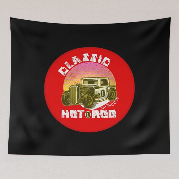 Item preview, Red sign retro oldschool automobile classic hot rod designed and sold by vibeno1.