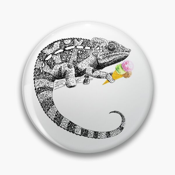 Item preview, chameleon with ice cream designed and sold by VicaVeresk.