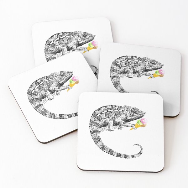 Item preview, chameleon with ice cream designed and sold by VicaVeresk.