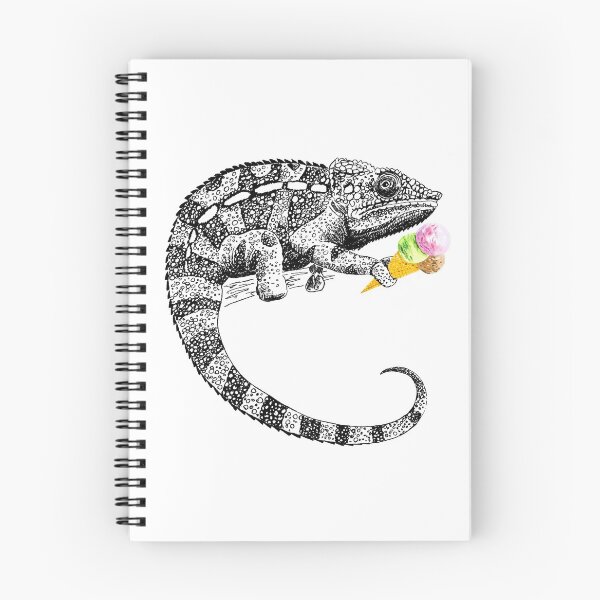 Item preview, chameleon with ice cream designed and sold by VicaVeresk.