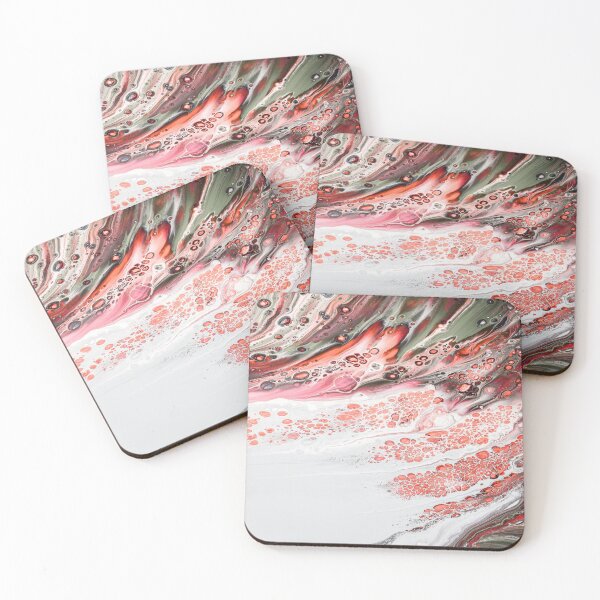Item preview, Red White Pink Grey Marble Art designed and sold by BEyourself be.