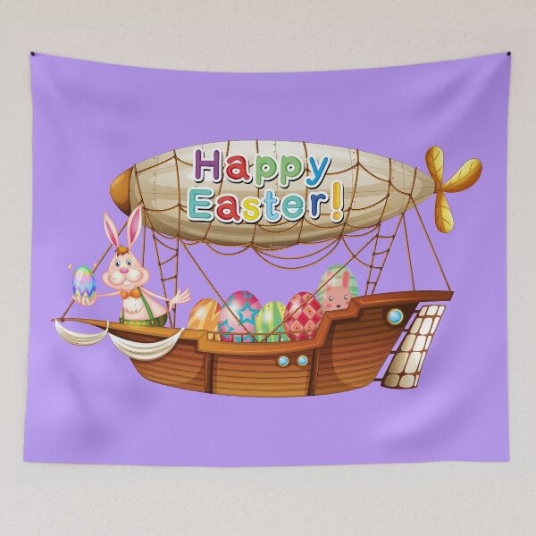 Item preview, Happy Easter Bunny Balloon Boat designed and sold by Warrior Veteran Clothing.