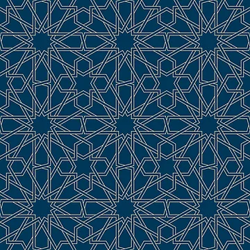 Artwork thumbnail, Geometric Islamic Seamless Pattern by NeteDesign