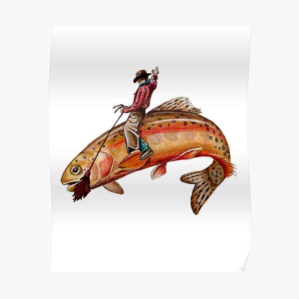 Golden Trout Cowboy Poster