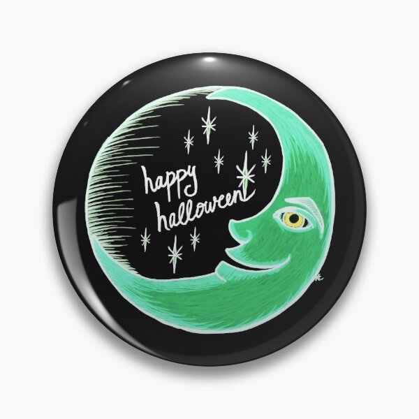 Item preview, Glowing Crescent Moon - Happy Halloween designed and sold by The White Bat.
