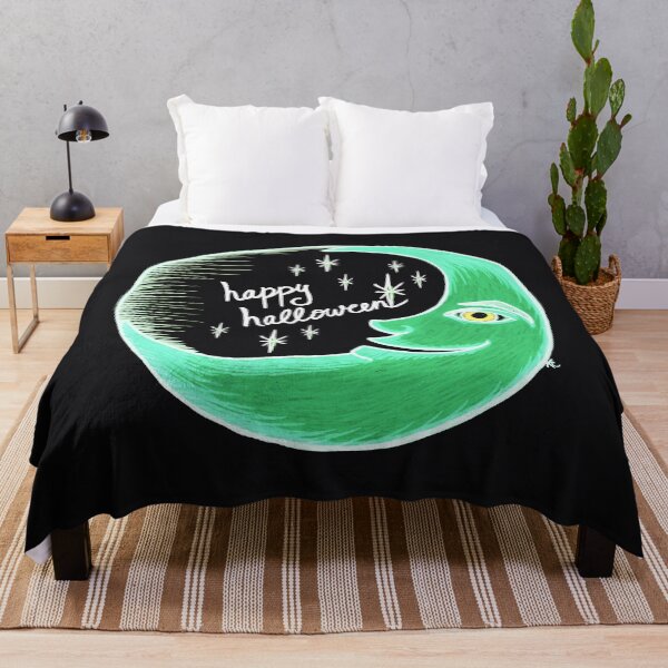 Item preview, Glowing Crescent Moon - Happy Halloween designed and sold by The White Bat.