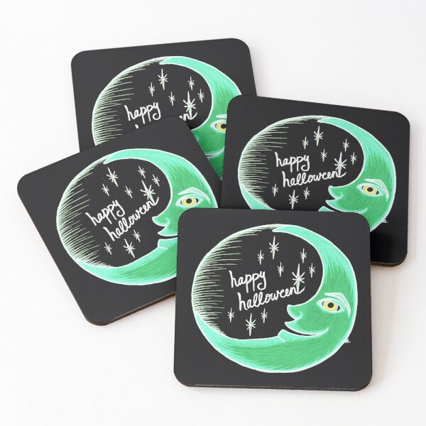 Item preview, Glowing Crescent Moon - Happy Halloween designed and sold by The White Bat.
