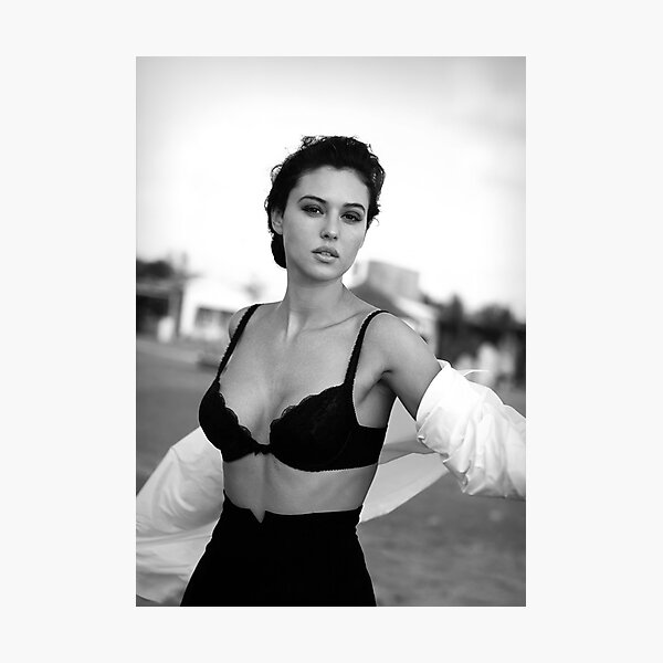 Monica Bellucci Black Bra Photographic Print