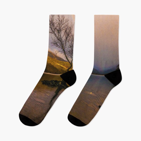 Item preview, Rainbow over the famous tree at Padarn Lake  designed and sold by LluniauDafyddEm.