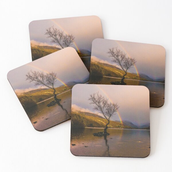 Item preview, Rainbow over the famous tree at Padarn Lake  designed and sold by LluniauDafyddEm.